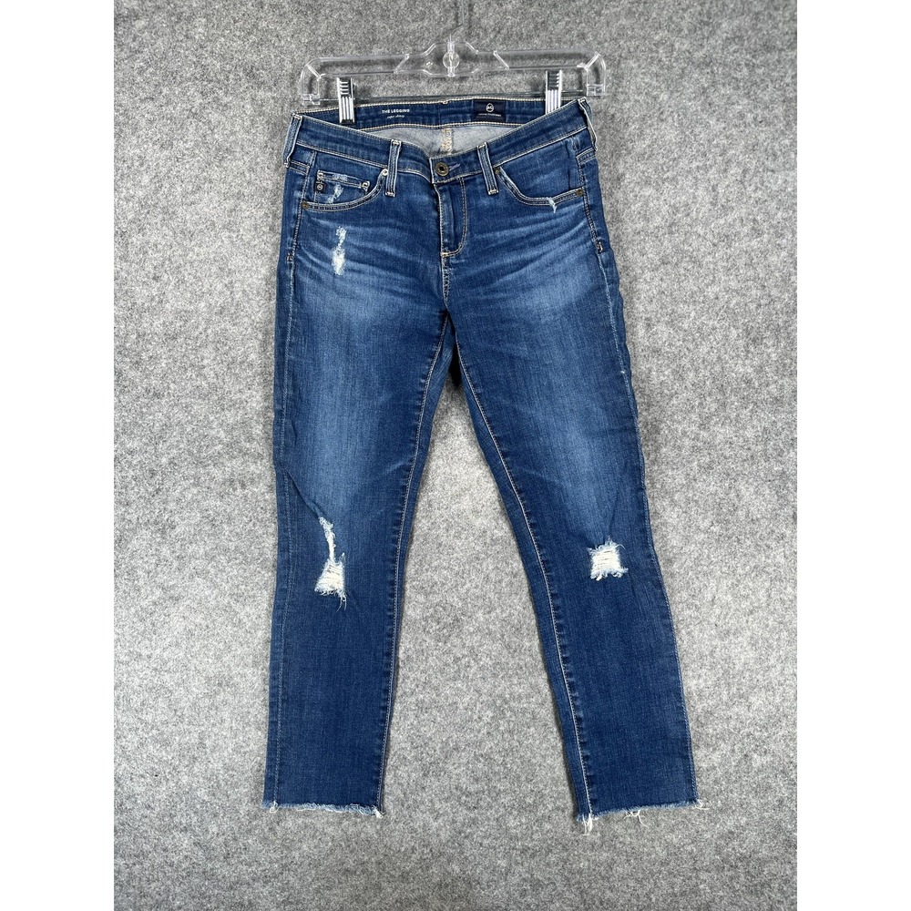 AG Adriano Goldschmied Jeans Womens 25R Blue The Legging Super Skinny Distressed